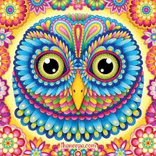 Owl Animated Gif By Thaneeya Mcardle Colorful Owl Art Owl Art Colorful Owls