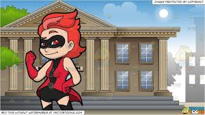 Vendor Vectortoon Type Clipart Price 20 00 Source Clipart An Incognito Female Super Hero A Woman With Short Red Hair A Superhero Incognito Short Red Hair