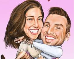 Caricatura di coppia personalizzata per 2 persone