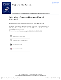 Gender does not define sexual. Pdf Who Adopts Queer And Pansexual Sexual Identities