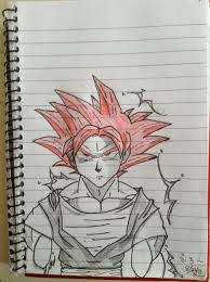 This Is Goku In Super Saiyan God Form That I Drew From The New Movie Dragon Ball Z Battle Of The Gods Drawings Dragon Ball Z Super Saiyan God