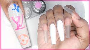 Acrylic Nails Tutorial Louis Vuitton Nail Art Nail Tutorial How To Acrylic Nails With Nail Forms Youtube