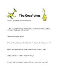 The sneetches, the zax, the many daves, and what was i scared of? Sneetches Activity Worksheets Teachers Pay Teachers