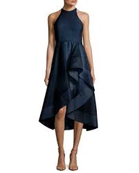 Halston Heritage High Neck Sleeveless Cocktail Dress W Flounce Skirt Halston Heritage Dress Flounced Dress Dresses