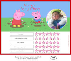 My kids have all been very visual so they love having a chart to keep track of their potty training success. Free Peppa Pig Potty Training Charts Customize With Your Photo