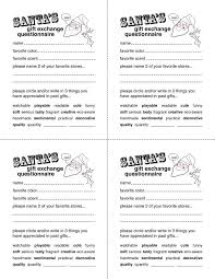 Gift Idea Questions Santa Questionnaire Secret Santa And Gift Exchange On Pinterest Secret Santa Gift Exchange Secret Santa Form Gift Exchange Template