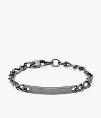 Bracelet cuir femme pour tous les gouts et budgets: Bracelet Personnalisable En Acier Inoxydable Anthracite Jf03058793 Fossil