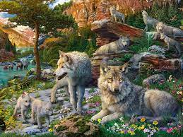 Ravensburger 165988 puzzles 1500 pièces meute de loups dans la Foret Au  printemps