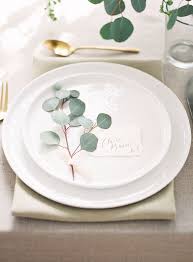 Table Setting Eucalyptus Wedding Decor Wedding Table Settings Wedding Place Settings