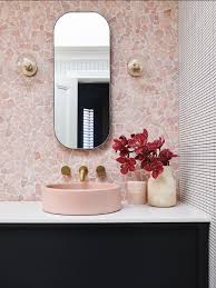 Lynne Bradley Interiors Superbly Designed Master Ensuite Featuring Articolo Scandi Round Ball Wall Sconces On Bras Unique Bathroom Pink Tiles Bathroom Interior