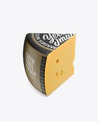Download Piece Of Cheese Wheel Psd Mockup Half Side View High Angle Shot Free Packaging Psd Mockups Templates PSD Mockup Templates