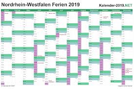 Maandelijkse en weeekly kalenders beschikbaar. Ferien Nordrhein Westfalen 2019 Ferienkalender Ubersicht
