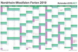 Alle ferienkalender kostenlos als pdf, mit feiertagen. Ferien Nordrhein Westfalen 2019 Ferienkalender Ubersicht