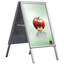 Graphics just easily snap in or out of slots, and are secured by tabs on both sides of the frame. A Frame Sidewalk Sign Holder W Snap Frame 22 X 28