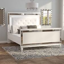 Willa Arlo Interiors Rivage Tufted Solid Wood And Upholstered Low Profile Standard Bed Wayfair In 2020 Upholstered Panel Bed Upholstered Beds Upholstered Panels