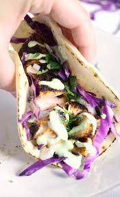 Spicy fish tacos with chili lime mayo the first time i tried fish tacos was on my honeymoon in vieques, puerto rico. Chipotle Salmon Tacos With Cilantro Lime Crema Bowl Of Delicious