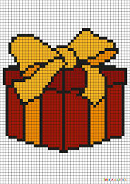 Pixel Art Cadeau De Noel Par Tete A Modeler Pixel Art Pixel Art Noel Pixel Art A Imprimer