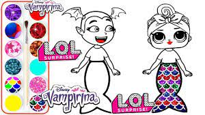 Mermaid drawing lol coloring pages. Vampirina Lol Surprise Doll Mermaid Drawing And Painting Disney Coloring Pages Learn Colors Youtube