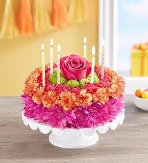 She will not even need to leave the house. Birthday Wishes Flower Cake Vibrant In 2021 Birthday Flowers Arrangements Birthday Wishes Flowers Flower Cake