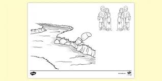 This coloring sheet would be ideal for a sunday school lesson based on joshua 3 & 4. Israelites Cross The Jordan River Colouring Sheet
