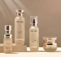 Round Vertical Stripes Skin Care Glass Bottle Set with Acrylic ...