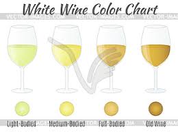 White Wine Color Chart Wine Glasses Concept Vector Image
