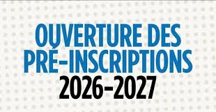 ✓ Les pré-inscriptions pour l'année scolaire 2026-2027 ouvriront MARDI 14 OCTOBRE à 10H sur notre site internet. Cela concerne également les frères et soeurs de nos élèves actuels. Pour les élèves déjà