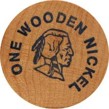 Wooden Nickel W Indian Head 1 Wooden Nickel Stock Design And Your Custom Logo Custom Promotional Items Wood Slice Crafts Wooden