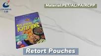 Custom Print Pet/Al/Pa/Rcpp Moisture Barrier Stand up Nylon Food Packaging  Bag Ready to Eat Retort Pouch With Zip Bottom Gusset
