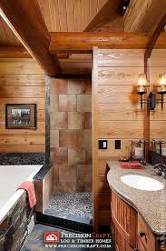 Master Bathroom In A Log Home By Precisioncraft Log Homes Log Home Bathrooms Cabin Bathrooms Log Homes