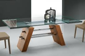 Modrest Bounty Glass Walnut Extendable Dining Table Vgewd2046xle For 1672 Product 70734 Features 12m Extendable Dining Table Dining Table Glass Top Table