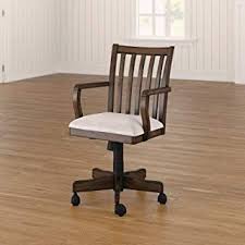 Wood Bankers Desk Chair With Arms Adjustable Height Tilt Control Swivel Seat And Casters Microfiber Upholstered Bankers Chair Home Office Chairs Furniture