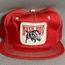 Vintage Bush Hog Patch Snapback Deere Denim Trucker Hat Cap K Products Brand Usa Ebay Trucker Hat Usa Brand Hats