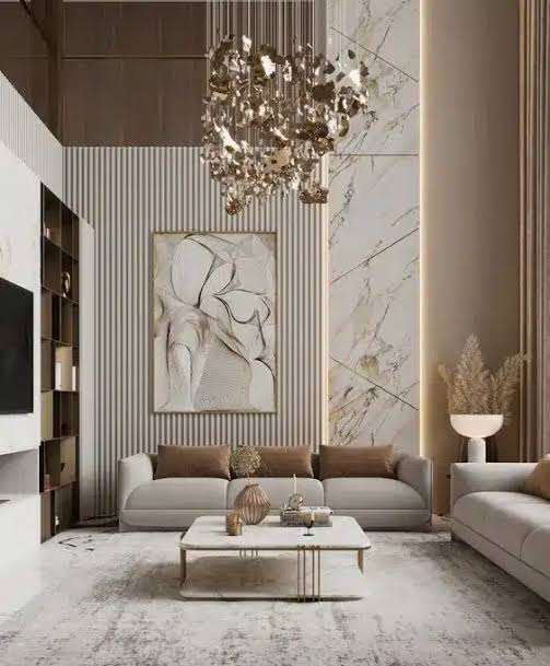 Dark espresso themed living room interior design project
