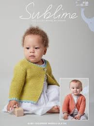 Easy sweater knitting pattern, scarf, for men, women & children, sublime 6002, uses dk weight yarn, paper original, not a pdf. Sublime 6135 Garter Stitch Baby Cardigans Laughing Hens