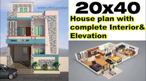 20x40 House Plan With Interior Elevation Complete Design 20x40 House Plans 30x40 House Plans House Balcony Design