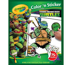 The teenage mutant ninja turtles character line art ; Teenage Mutant Ninja Turtles Color N Sticker Book Crayola