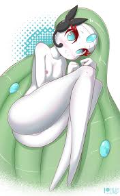 rilex lenov, meloetta, meloetta (aria), creatures (company), game freak,  nintendo, pokemon, absurdres, highres, tagme, 1girl, blue eyes, blush,  breasts, colored skin, completely nude, eyelashes, female focus, furry, gen  5 pokemon, green hair,