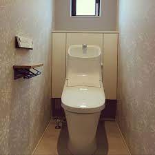 クッションフロア サンゲツ トイレ造作 壁紙 北欧 バス トイレ などのインテリア実例 2019 04 29 13 43 14 roomclip ルームクリップ バスルームの壁紙 トイレのアイデア サンゲツ クッションフロア