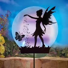 Fairy Solar Garden Stake Light Butterfly And Fairy Dust Solar Fairy Lights Fairy Silhouette Solar Garden
