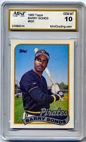 A look at roger clemens' 1985 topps rookie card is shown below as a reference of the regular set design. Barry Bonds 1989 Topps 620 Baseball Card Gem Mint Graded 10 Djs Pokemon Cards