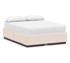 Kd frames offers rolling drawers and trundle but its sold. Upholstered Storage Platform Bed With Side Drawers Pottery Barn
