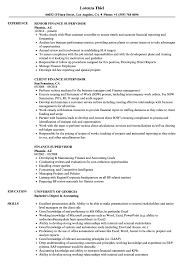 Financial managers usually have experience in another business or financial occupation. Finance Supervisor Resume Samples Velvet Jobs