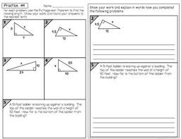 Pythagorean Theorem Partner Practice And Reflection Worksheets Pythagorean Theorem Theorems Pythagorean Theorem Activity