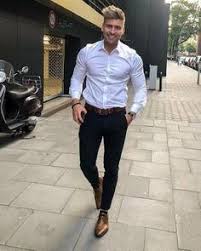 Life Changing Style Tips For College Men White Shirt Black Dress Pants Brown Belt Brown Leather Shoe Brown Shoes Outfit White Shirt Men White Shirt Outfits
