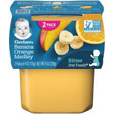 Gerber Sitter 2nd Foods Banana Orange Medley Baby Meals 2ct 4oz Each Target