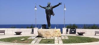 He is known for his 1958 international hit song nel blu dipinto di blu. The Statue Of Domenico Modugno Puglia