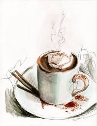 Original Watercolor And Ink Painting Morning By Stephaniealianto Watercolor And Ink Coffee Art Print Coffee Art
