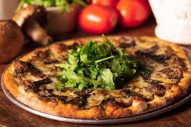 Russo S Famous Authentic New York Style Pizzas Are Baked Fresh To Order In Their Brick Oven Fresh Portabella Mush Homemade Marinara Good Pizza Zesty Bbq Sauce