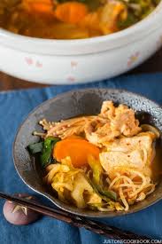 Kimchi Nabe Easy Japanese Recipes At Justonecookbook Com Asian Soup Recipes Easy Japanese Recipes Hot Pot Recipe